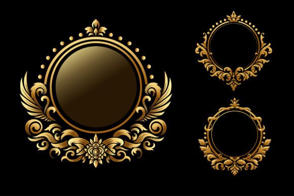 Download Golden Classic Circular Frame - Premium Resources
